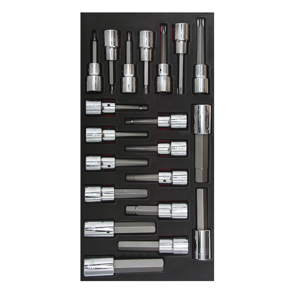 Juego de dados cuadro de 1/2" varias puntas 20 piezas, CH110-C Urrea