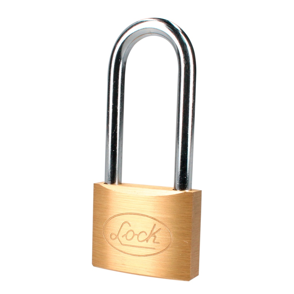 Candado de latón largo 50 mm, llave estándar Lock