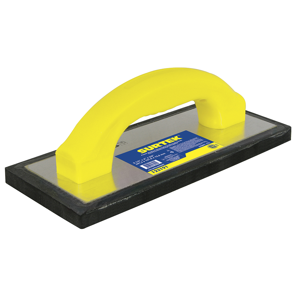 Flota de hule acabado fino con mango de plástico 9-1/2" x 4" x 5/8" Surtek
