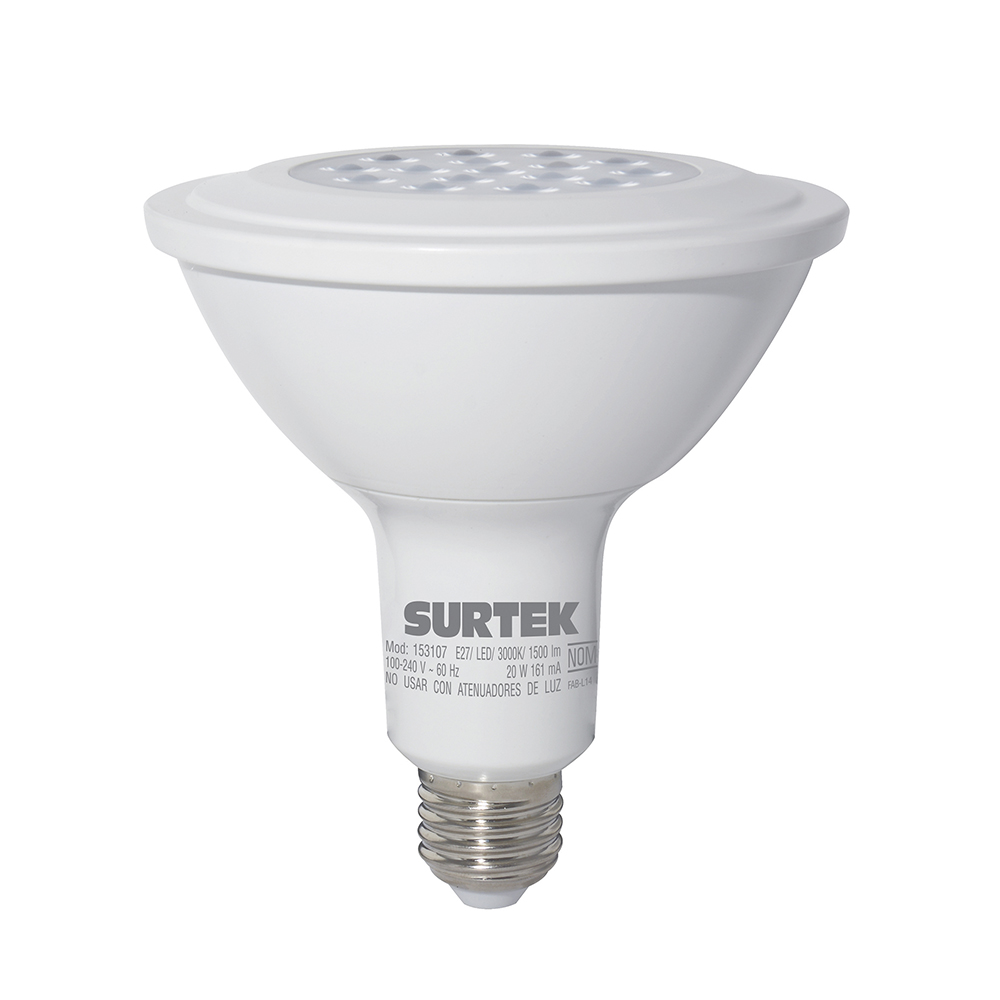Lámpara de LED tipo PAR38, 20 W luz cálida Surtek