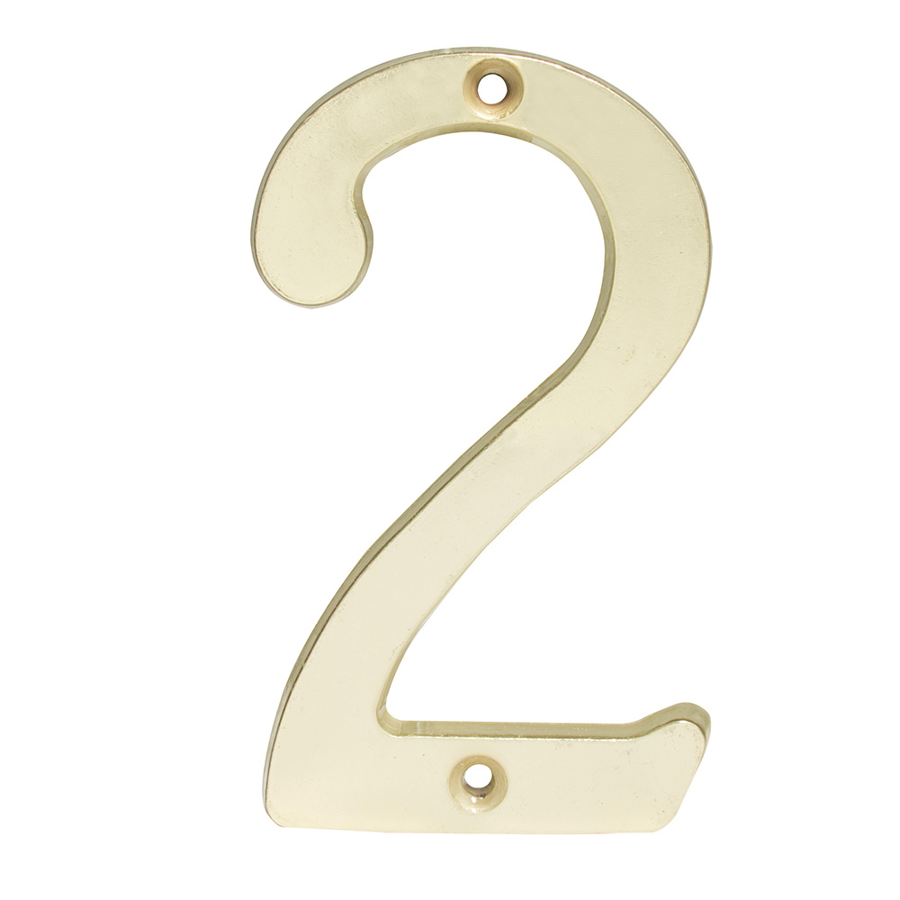 Número 2 slim 4" latón brillante Lock