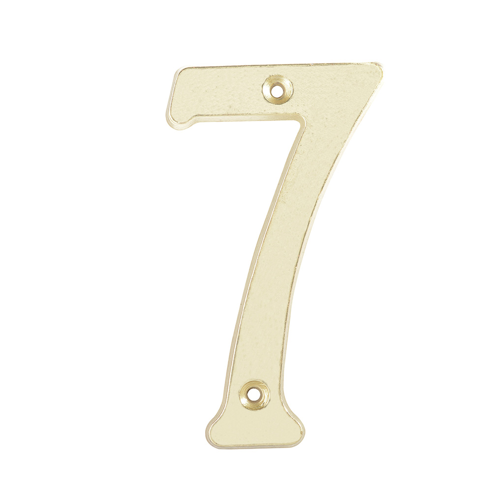 Número 7 slim 4" latón brillante Lock