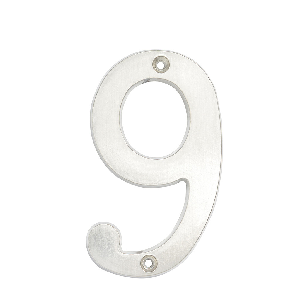 Número 9 slim 4" níquel satinado Lock