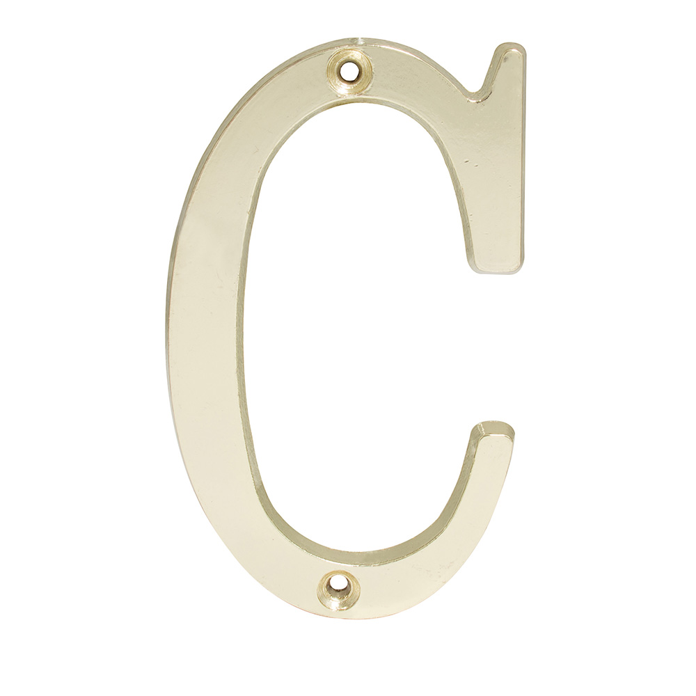 Letra C slim 4" latón brillante Lock