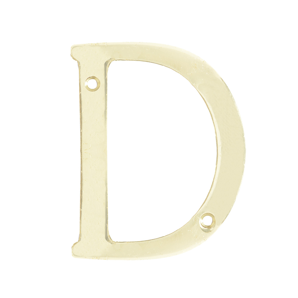 Letra D slim 4" latón brillante Lock