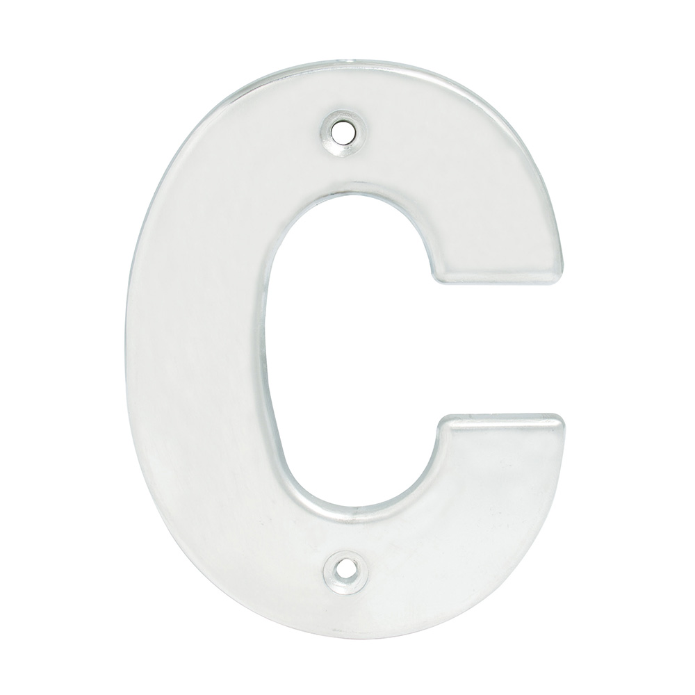Letra C bold 4" cromo satinado Lock