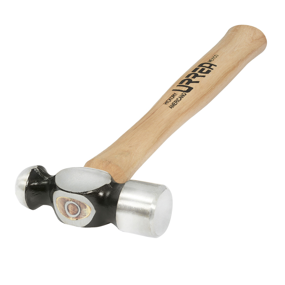 Martillo de bola maquinado con mango de madera de 12-3/8", 12 oz Urrea