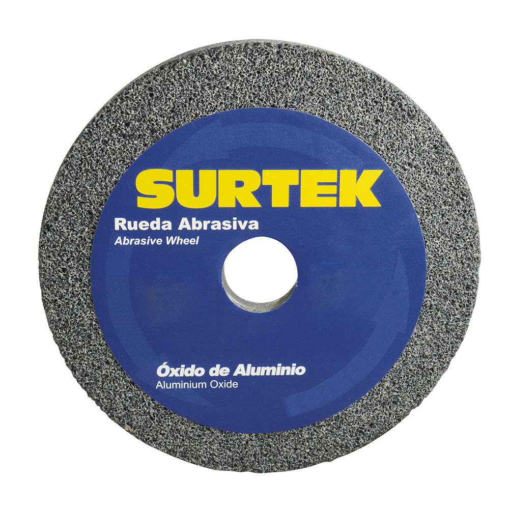 Rueda abrasiva de óxido de aluminio grano 60, 6" x 3/4" Surtek