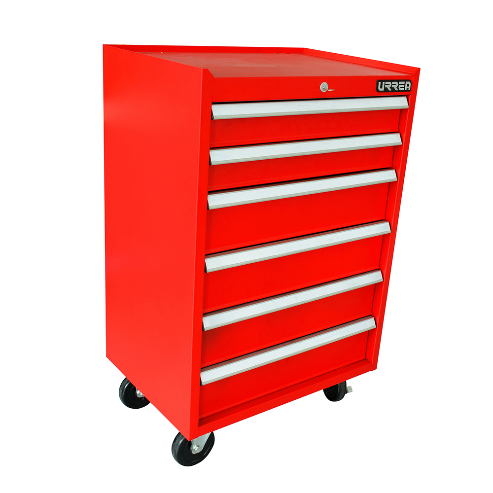 Gabinete móvil 6 gavetas color rojo serie EX 27" Urrea