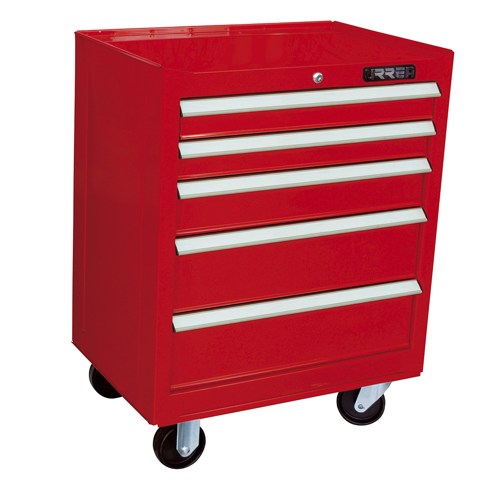 Gabinete móvil 5 gavetas color rojo serie EX 27" Urrea