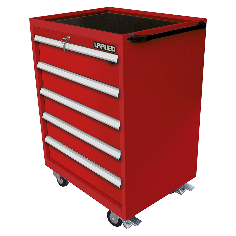 Gabinete móvil 5 gavetas color rojo serie MP 28" Urrea