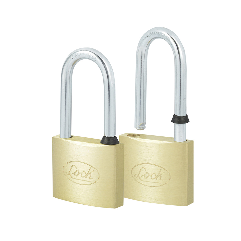 Juego de candados de latón largos 40 mm, llave estándar, 2 piezas Lock