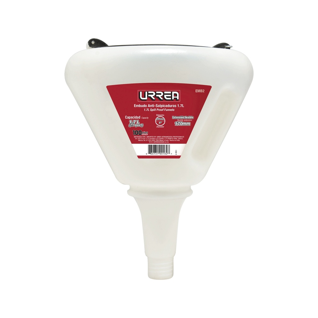 Embudo anti-salpicaduras de polipropileno 1.7 Lt Urrea