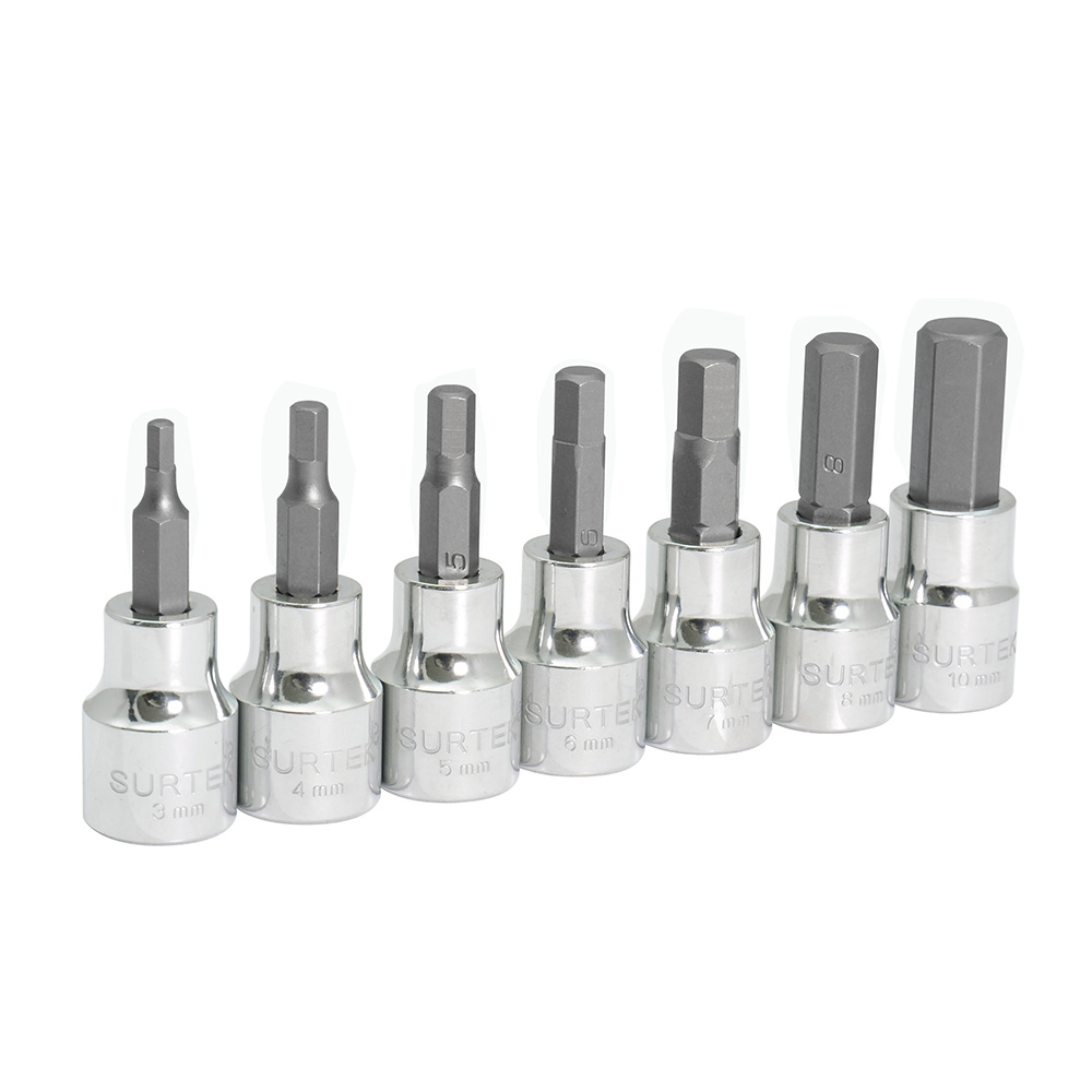 Dado con punta hexagonal cuadro de 3/8", métrico, 4 mm Surtek