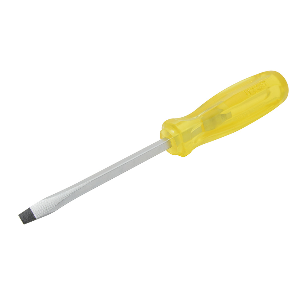 Destornillador con mango ámbar, punta plana barra cuadrada 3/8" x 8" Urrea