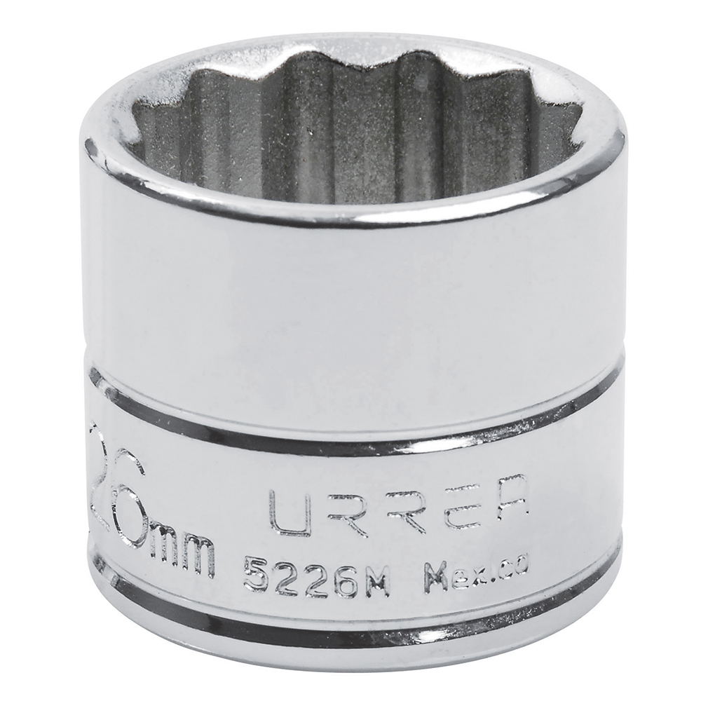 Dado cuadro de 3/8", 12 puntas, métrico, 26 mm Urrea