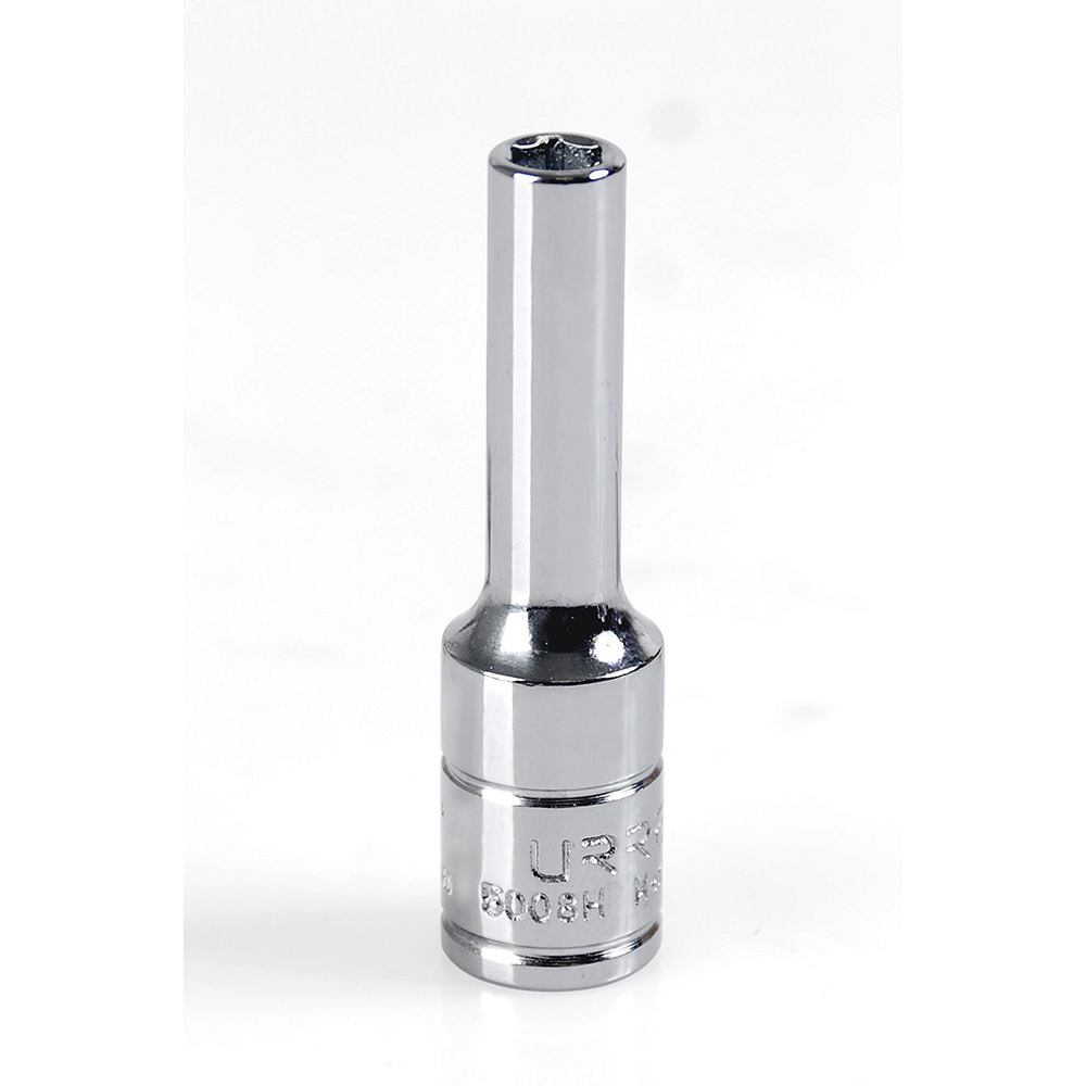 Dado largo cuadro de 3/8", 6 puntas, en pulgadas, 1/4" Urrea