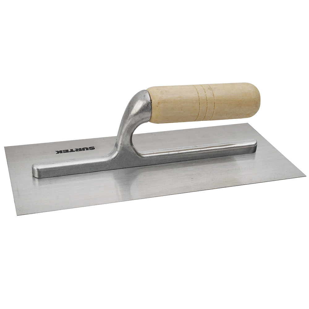 Llana lisa de acero al alto carbón con mango de madera 10 remaches, 11" x 5" Surtek