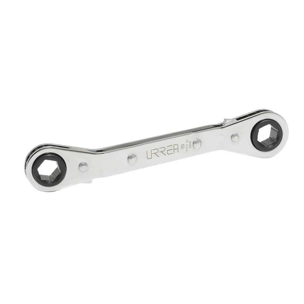 Llave de estrías pulido espejo acodada de matraca métrica, 12 puntas, 15 x 17 mm Urrea