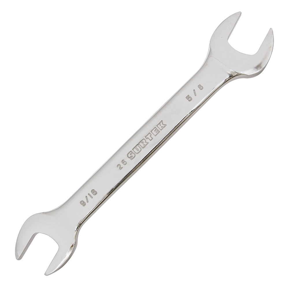 Llave española pulido espejo en pulgadas, 9/16" x 5/8" Surtek