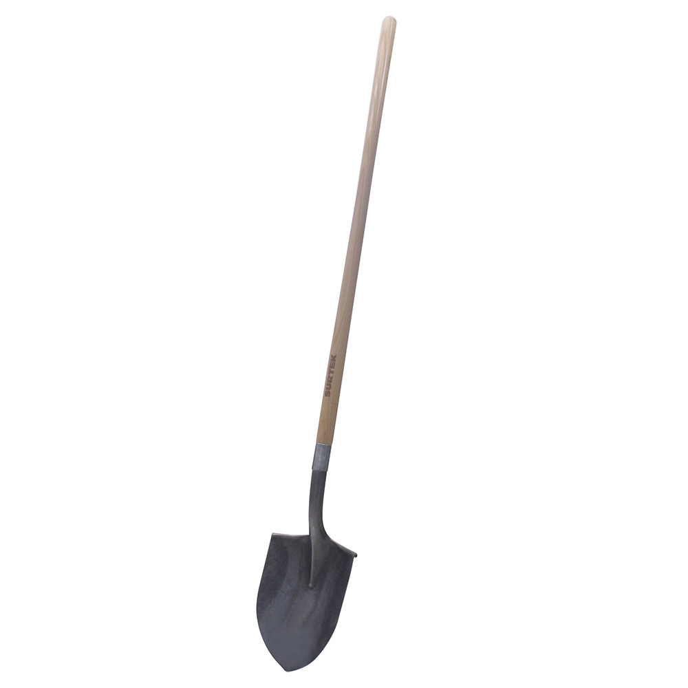 Pala con mango largo de madera con anillo crimpado, tipo irrigación Surtek