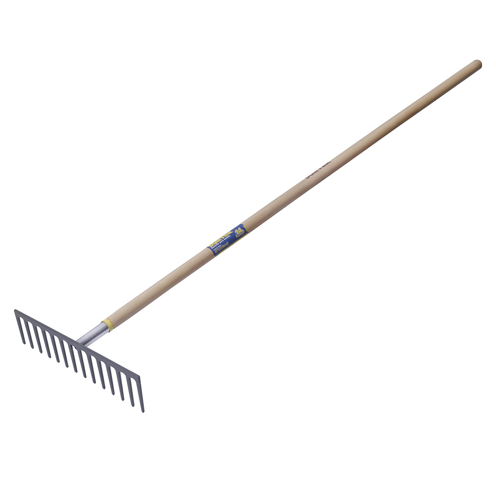 Rastrillo recto para asfalto con mango de fibra de vidrio 60", 14 dientes Surtek