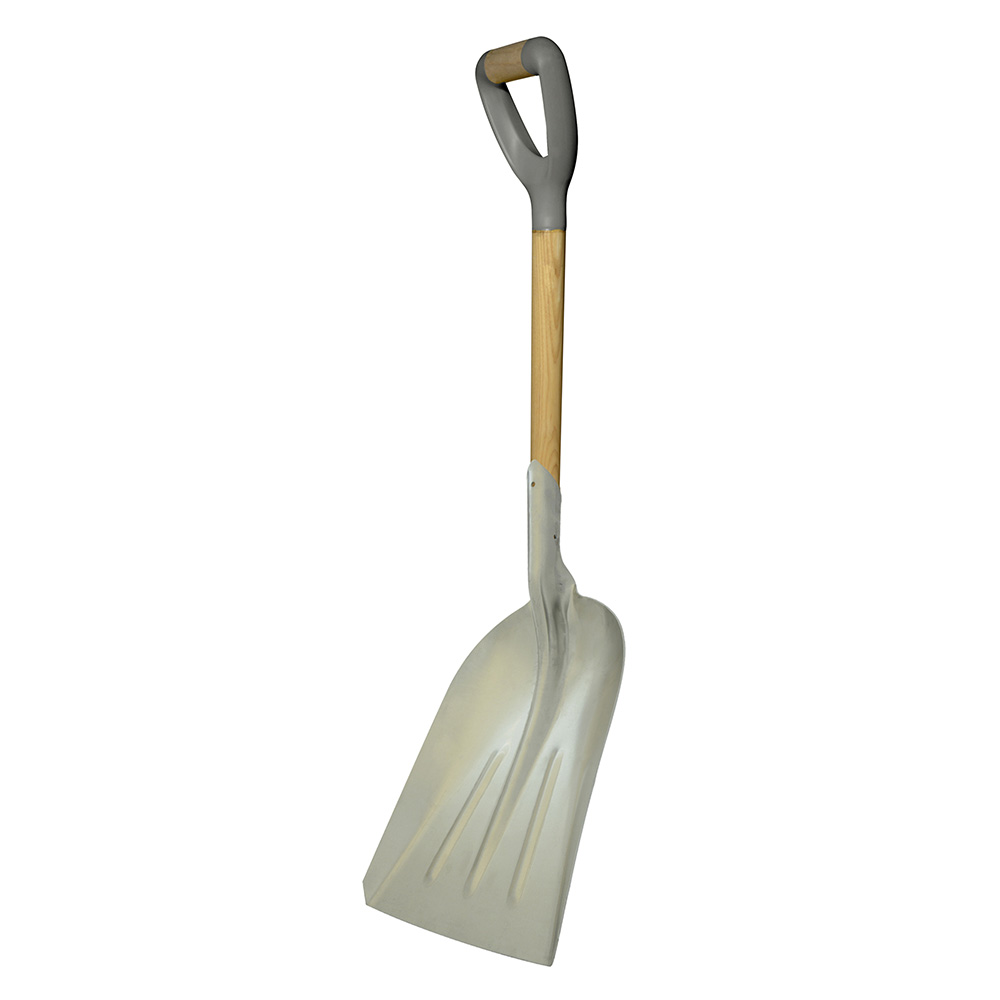 Pala sanitaria con mango de madera con puño contractor grip, cuchara de aluminio Surtek