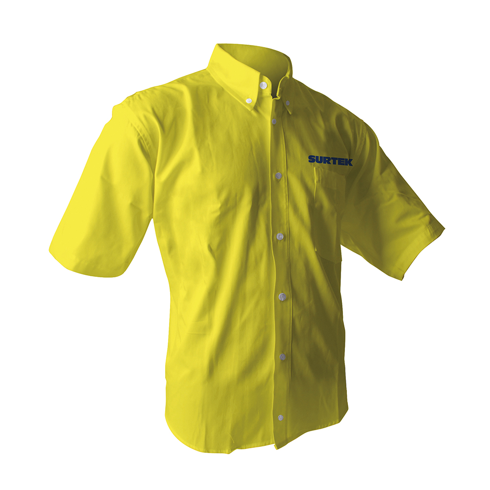Camisa de manga corta para caballero, color amarillo talla M Surtek