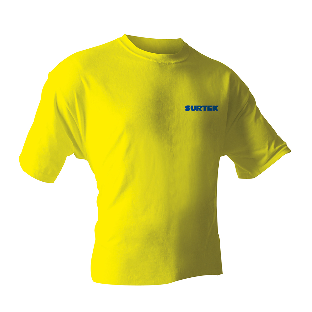 Playera cuello redondo color amarillo talla L Surtek