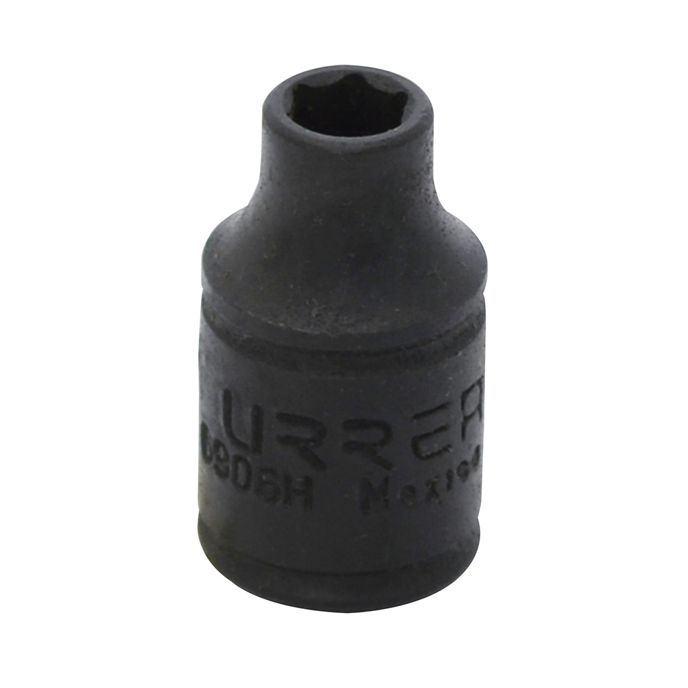 Dado de impacto cuadro de 1/4", 6 puntas, en pulgadas, 3/16" Urrea