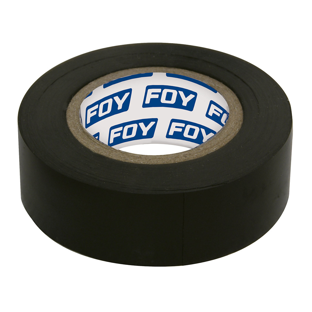 Cinta para aislar negra 19 mm x 9 m en blíster Foy