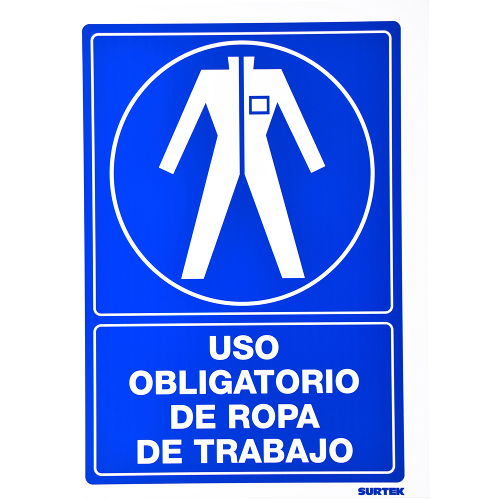 Señal "Uso obligatorio de ropa de trabajo" Surtek