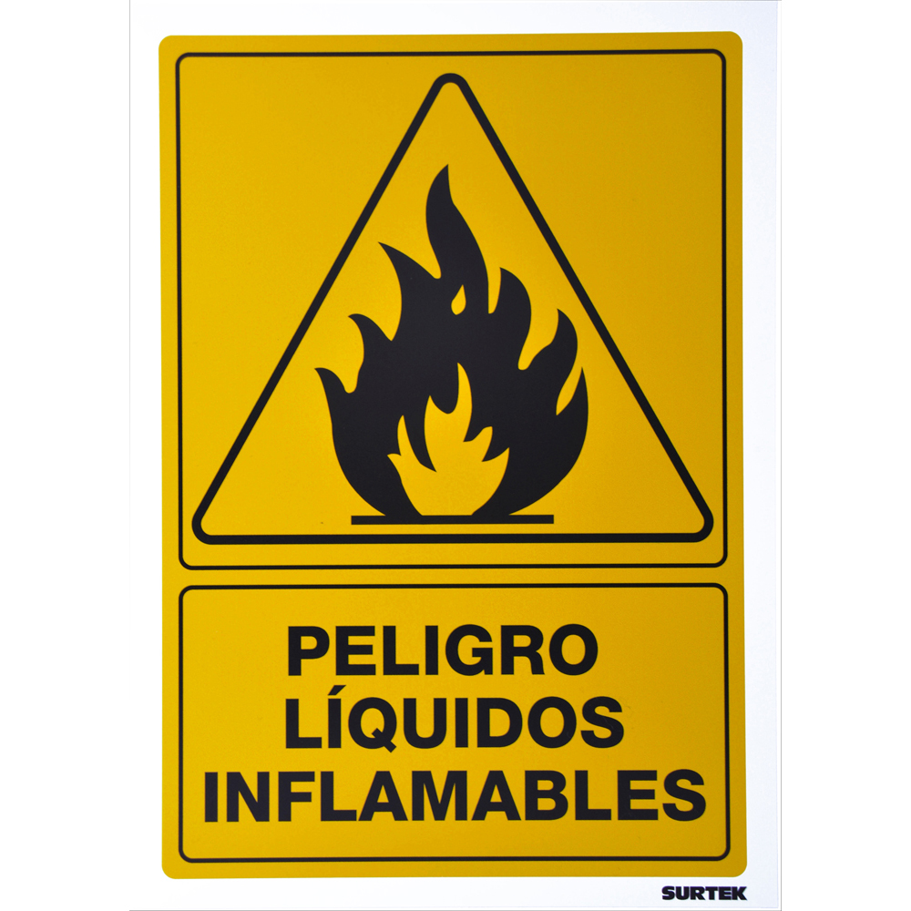 Señal "Peligro líquidos inflamables" Surtek