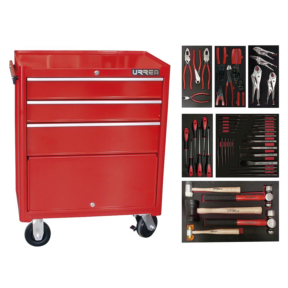 Juego industrial con organización modular de 3 gavetas 50 piezas, con gabinete I27M3 Urrea