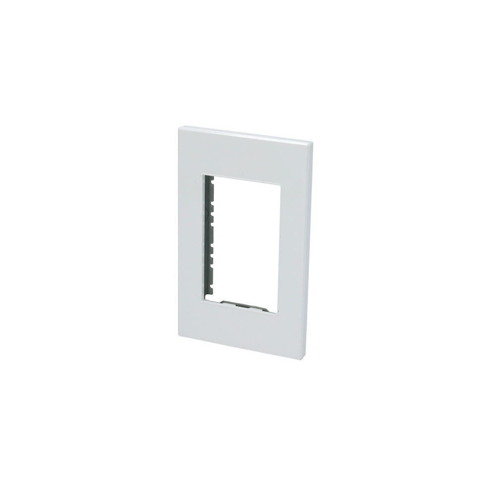 Placa 1 módulo 1/1, línea Premium, color blanco Surtek