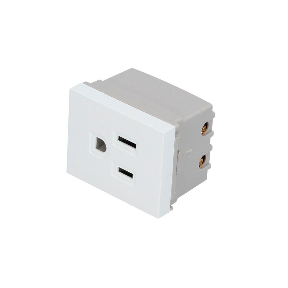 Contacto aterrizado 1/2, línea Premium, color blanco Surtek