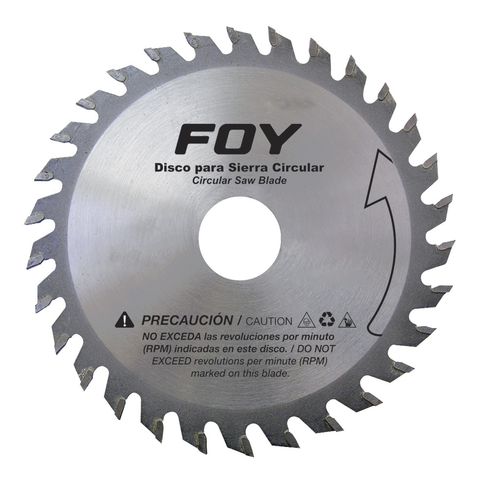 Disco para sierra circular para corte madera 60 dientes, 10" Foy