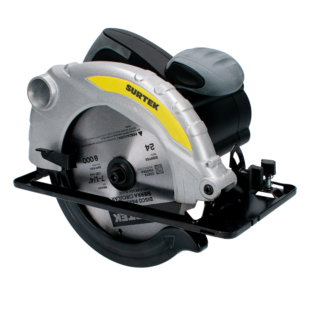 Sierra circular 7-1/4" 1,500 W 120 V, 0 - 4,500 RPM Surtek
