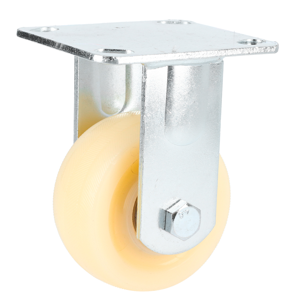 Rodaja de polipropileno blanca fija 4" Surtek