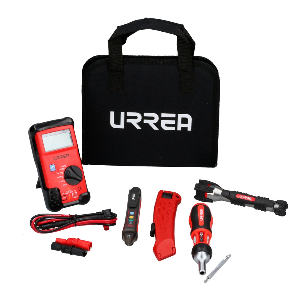 Juego de herramienta con multímetro 6 piezas, estuche multiusos Urrea