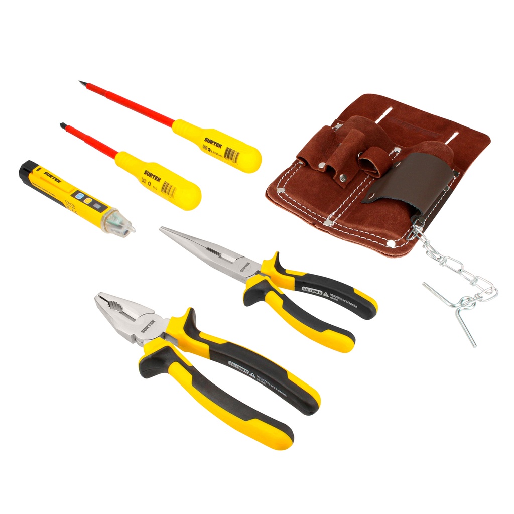 Juego combinado de herramientas para electricista de 1000 V, 6 piezas Surtek