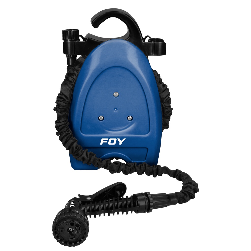 Manguera para jardín plana con pistola para riego y portamanguera 3/4", 15 m Foy