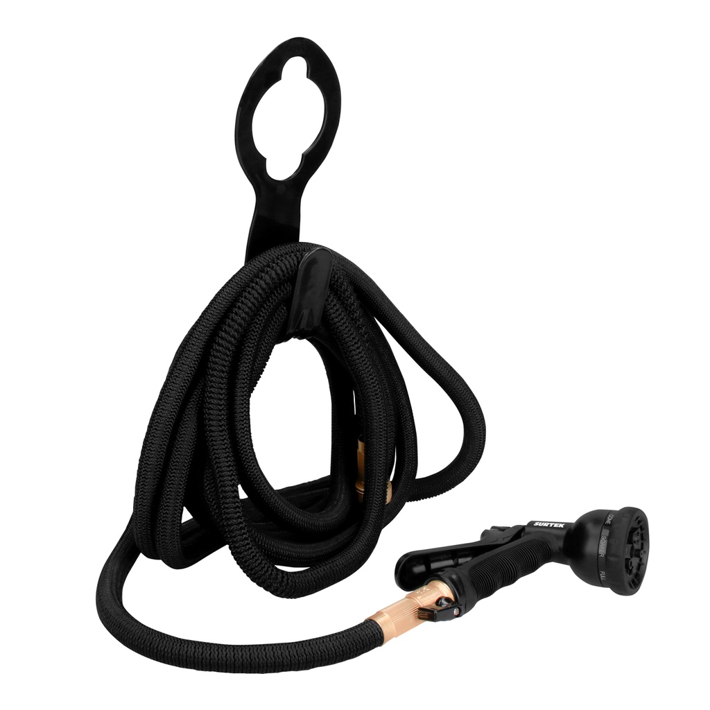 Manguera para jardín plana con pistola para riego 2 capas 3/4", 15 m Surtek