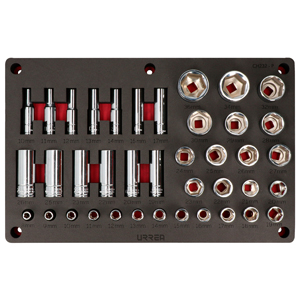 Juego de dados métricos cuadro de 1/2" 39 piezas, CH232P-C Urrea