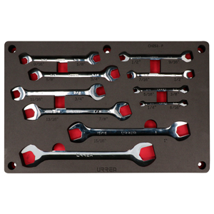 Juego de llaves españolas pulido espejo en pulgadas 10 piezas, CH253P-C Urrea