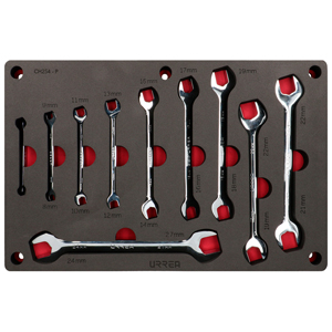 Juego de llaves españolas pulido espejo métricas 10 piezas, CH254P-C Urrea