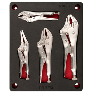 Juego de pinzas de presión 4 piezas, charola CH181P-C Urrea