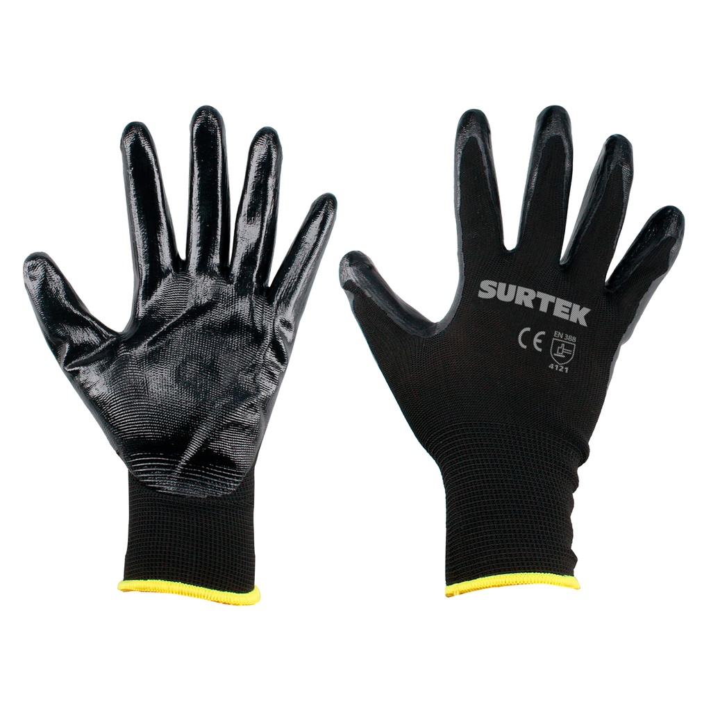 Guantes de nailon con recubrimiento de nitrilo M Surtek