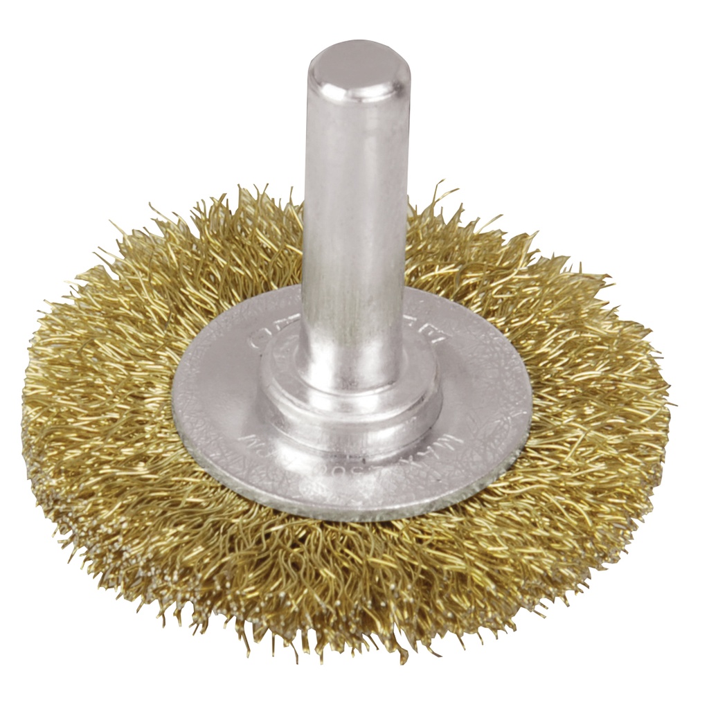 Carda circular ondulada alambre fino 2" x 0.17 mm con zanco 1/4" Surtek