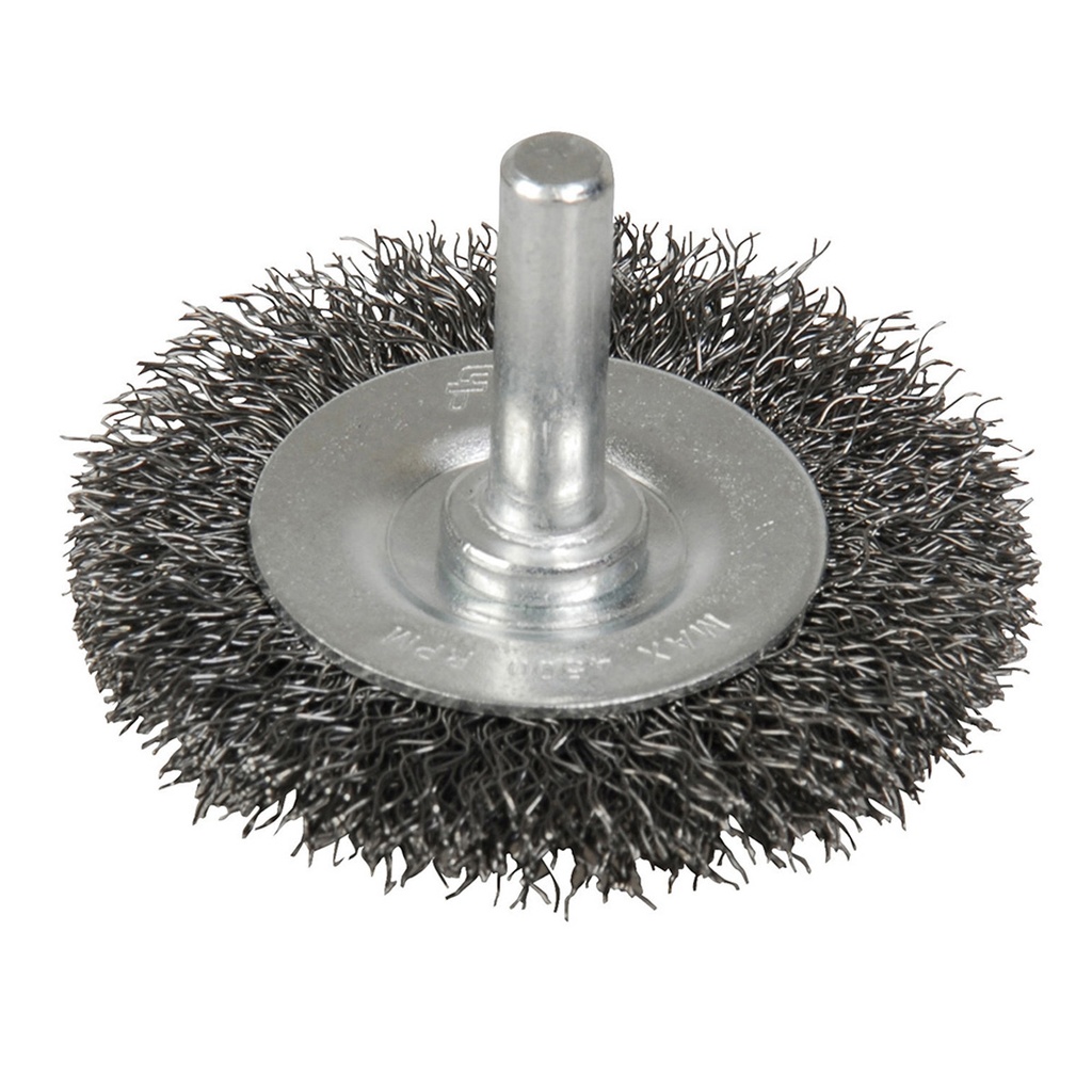 Carda copa ondulada alambre delgado 3" x 0.30 mm con zanco 1/4" Foy